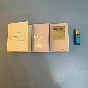 Designer Perfume Samples: Chloe, Burberry, Jo Malone, Versace